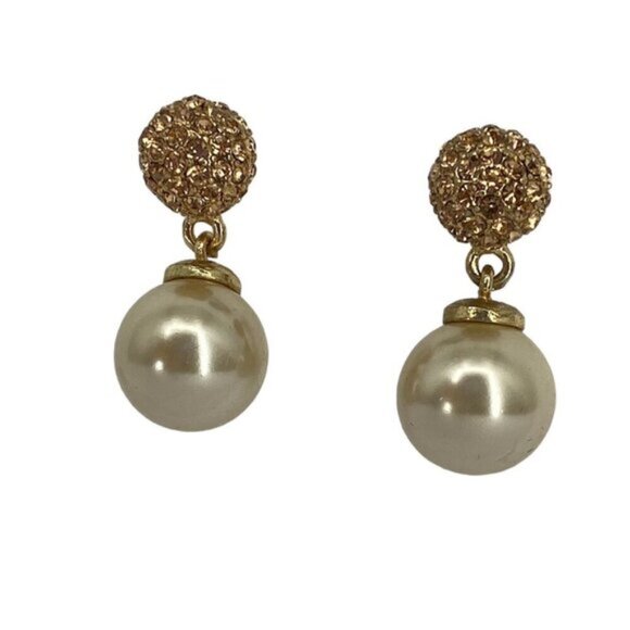 2 Pairs Of Statement Faux Pearl Sparkly Earrings - Picture 3 of 7
